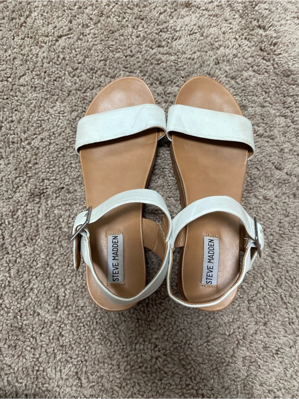 White Steve Madden Platform Sandals Womens size 8
